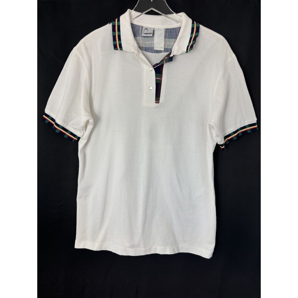 Vintage Head Polo Shirt Womens XL White Tennis Prep 80s Tenniscore Retro Sport